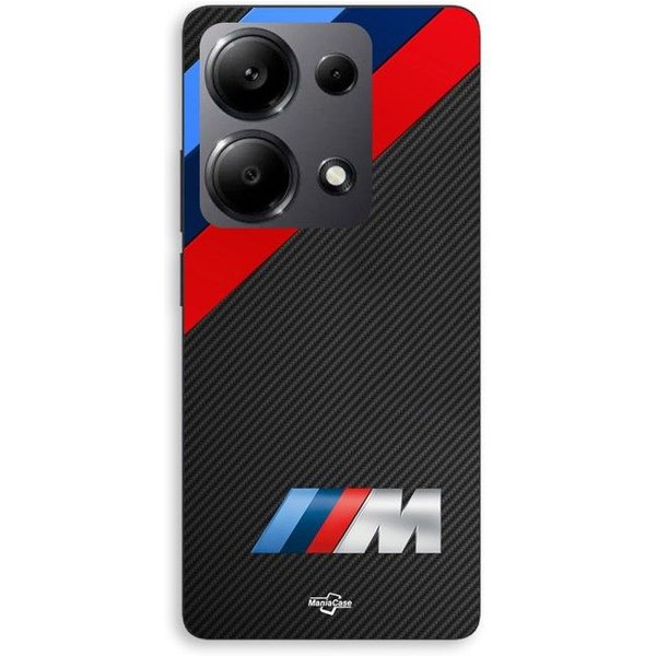 Etui Na Telefon - Maniacase - Xiaomi Redmi Note 13 Pro 4G - Silikonowe - Czarne - Logo Bmw M Power Czarny-image