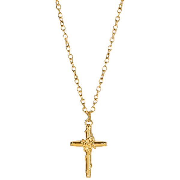 Minimalistyczne Naszyjniki Z KrzyżYkiem Dla Kobiet MężCzyzn Kolor ZłOty Stal Nierdzewna Naszyjnik Z KrzyżEm Winylowy Religijny Estetyczna BiżUteria 45Cm Beige-image