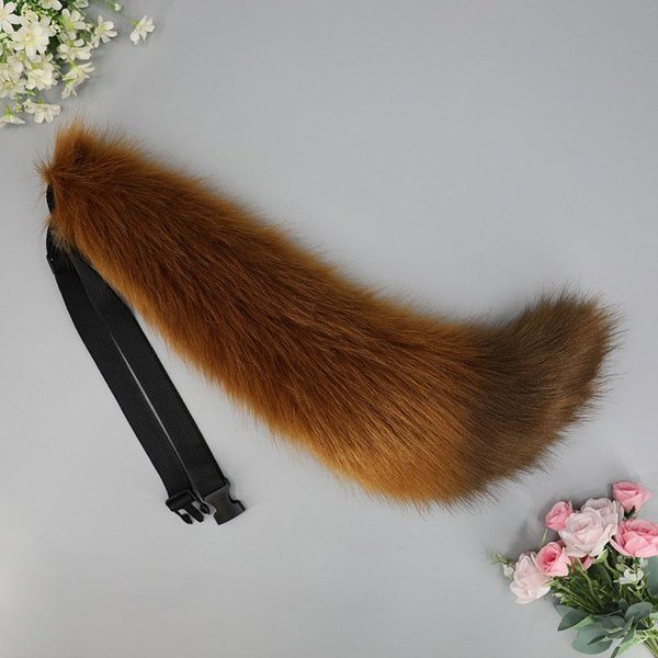 Diadema De Orejas De Lobo De Animal De Peluche Para Fiesta Diadema Para El Cabello Peluda Lolita Diadema De Zorro Anime Fursuit Cola Halloween Accesorios De Cosplay Nick Black-image