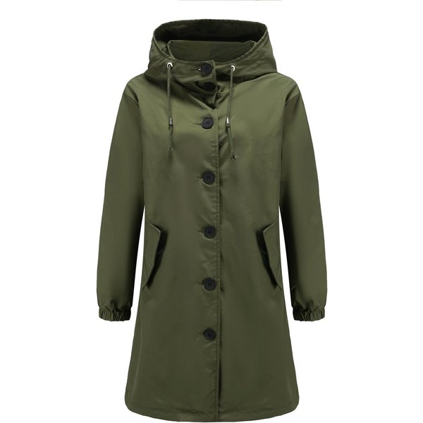 Jesień I Zima Nowy Styl Wodoodporny WiatróWka Z Kapturem Damski Casualowy DłUgi PłAszcz Damska LuźNa DużY Rozmiar Outdoorowa WiatróWka 3XL-image