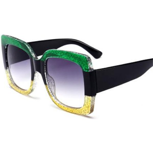 Gafas De Sol Cuadradas De Montura Grande Para Mujer Gafas De Sol Coloridas De Montura Grande Gafas De Sol Elegantes Con Degradado Estilo Callejero Gafas De Sol Con ProteccióN UV400 Other-image