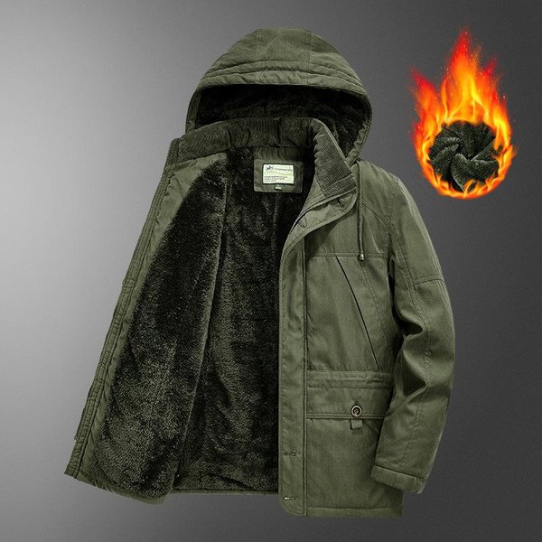 Nuevo Abrigo De Invierno Acolchado De AlgodóN Para Hombre, Abrigo Con Capucha De Longitud Media, Abrigo De Invierno Acolchado De AlgodóN EláStico Informal De Talla Grande Para Hombre 5XL Black-image