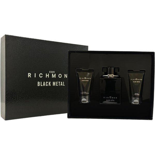 Zestaw John Richmond: Black Metal, Naturalny, OczyszczająCy, ŻEl Pod Prysznic, 50 Ml + Black Metal, Balsam Do CiałA, 50 Ml + Black Metal, Woda Perfumowana, Dla MężCzyzn, 100 Ml-image