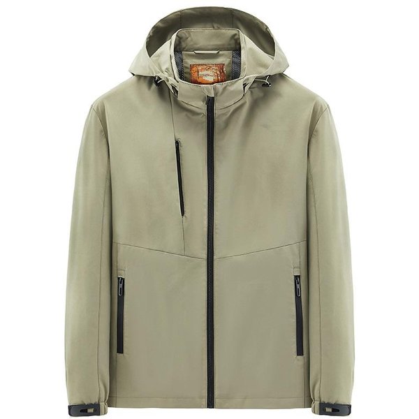Chaqueta Con Capucha De Talla Grande Para Hombre, Informal, Para Exteriores, De OtoñO, De Una Sola Capa XL-image
