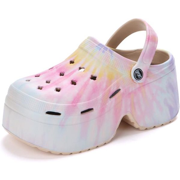 Wysokie Obcasy Platformy Kapcie MułY Damskie Buty Letnie PlażOwe Grube SandałY Projektant Casual Klapki Japonki CzółEnka Femme Slajdy 37-38 Gray-image