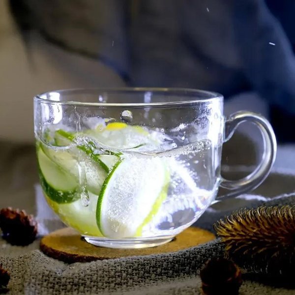 Taza De Vidrio áMbar Resistente Al Calor Para Café, Té, Bebidas, Postres, Desayuno, Leche, Tazas De Vidrio, Vasos Con Asa 450Nl-image