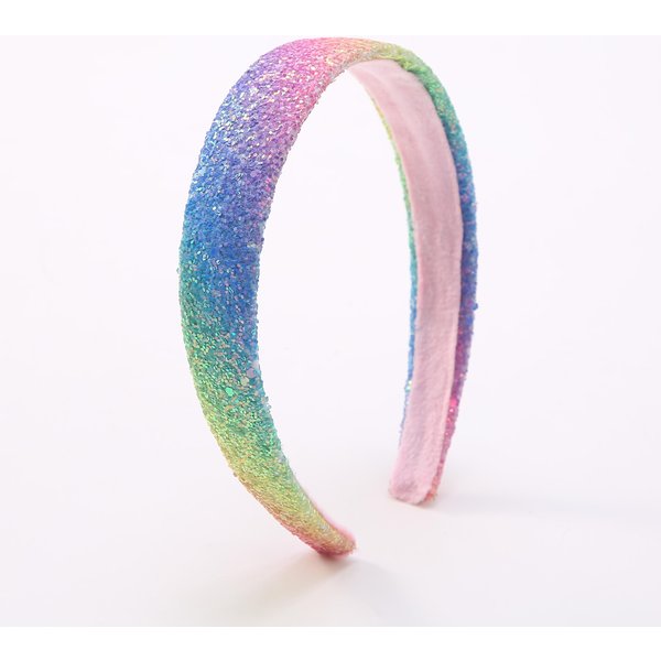 Diademas Brillantes Con Purpurina Para NiñOs, Diademas Anchas ArcoíRis Brillantes, Diadema Linda Para NiñOs, Diadema Gruesa Con Brillo Para NiñOs Gray-image