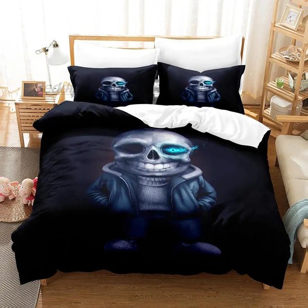 Nowa Kolekcja PośCieli Undertale Sans Rozmiar Pojedynczy Twin PełNy Queen King Rozmiar Kolekcja PośCieli Sypialnia DorosłEgo Dziecka Poszewka Na KołDrę Kolekcje Anime Z Linią PośCieli 70X133Cm 2Pcs-image