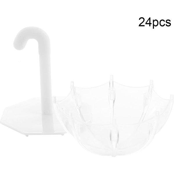 24 Piezas Innovadora Caja De PláStico Para Dulces Con Forma De Paraguas Contenedor Para Boda Baby Fiesta De CumpleañOs Blanco-image