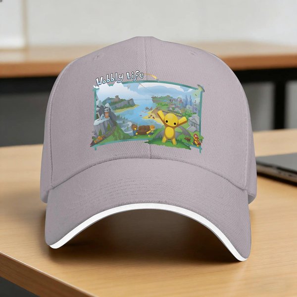 Gorra De BéIsbol Casual De Verano Wobbly Life Kpop Rock Gorra De Camionero Para Unisex-Adolescentes Visera Solar Gorras De BéIsbol Para Estampar DIY One Size Gray-image
