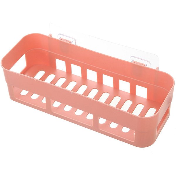 Estante Cesta De Pared Adhesivo Ahorro De Espacio PláStico Montaje En Pared Estante De Ducha Para BañO CosméTicos-image