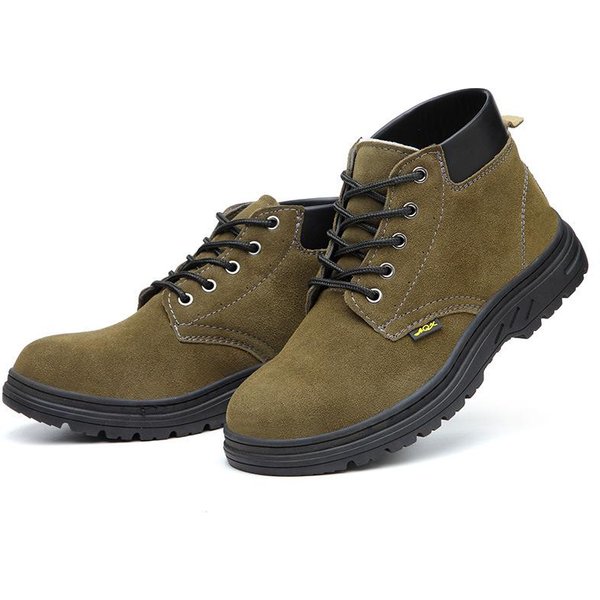 Zapatos De Seguridad Laboral, Zapatos Protectores, Zapatos Antigolpes Y Antipinchazos, Piel De Vacuno Antivelour, CañA Media Sencilla, Antideslizantes Y Resistentes Al Desgaste. 46-image
