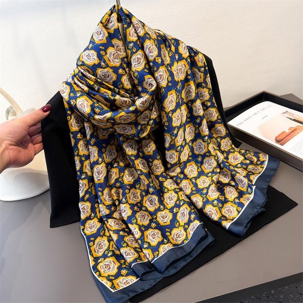 Cienki Jesienno-Zimowy Damski Elegancki DłUgi Szal Damska Bandana Luksusowe DużE Szale Chusta HidżAb Opaska Na GłOwę PlażOwe Szale Modny Szal 180X80Cm Black-image