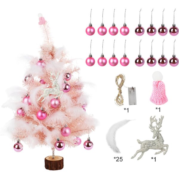 Mini ÁRbol De Navidad De Plumas DIY ÁRbol De Navidad Artificial De Escritorio Para DecoracióN NavideñA White-image
