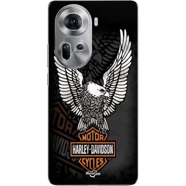 Coque De TéLéPhone - Maniacase - Oppo Reno 11 5G - Silicone - Souple - Harley Davidson Aigle Negro-image