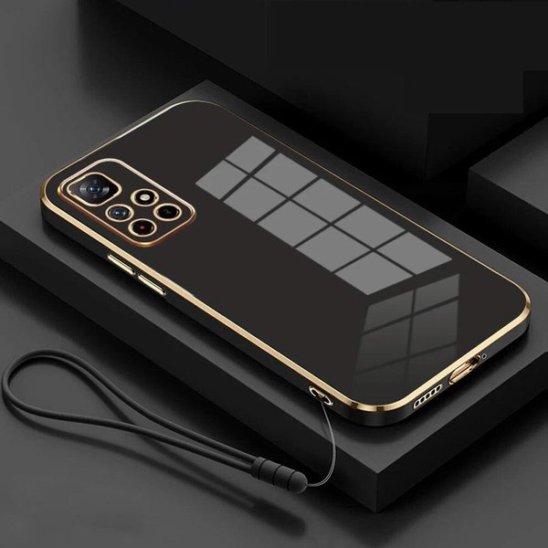 Dla Xiaomi Redmi 10 Case Redmi 10 2022 Etui Na Telefon Redmi 10 Prime 2022 Pokrywa Redmi 10 Luksusowe Kwadratowe Poszycie Odporna Na WstrząSy Tylna Pokrywa Redmi 10 2022&Case & Strap Szary/Czarny-image