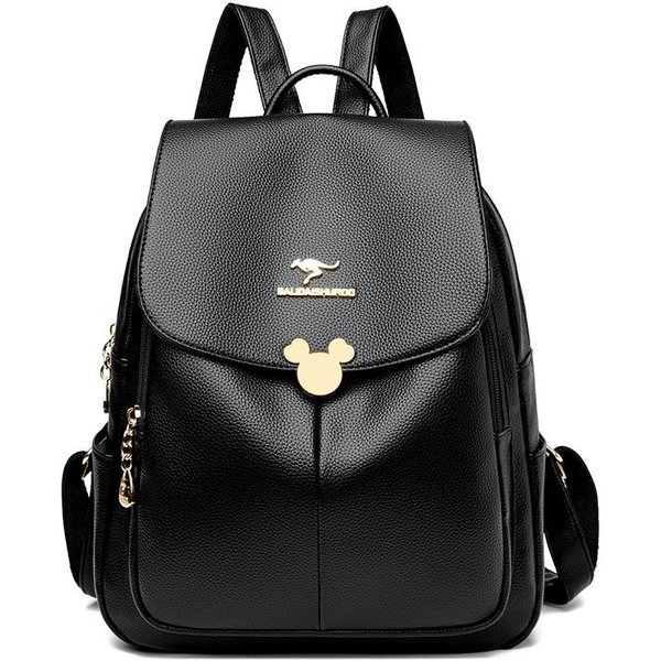 Nueva Bolsa De Viaje Grande VersáTil Simple De Oso Para Mujer Mochila PequeñA Para Estudiante Gray-image