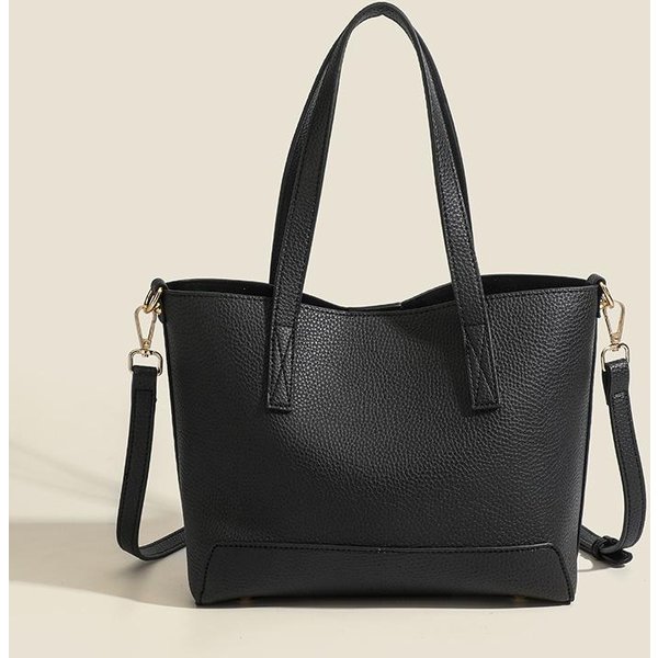 Bolso De Mujer Nuevo Bolso Tote VersáTil Bolso Madre E Hijo Bolso De Gran Capacidad Textura PatróN Lichi Bolso De Mano Bolso Bandolera Black-image