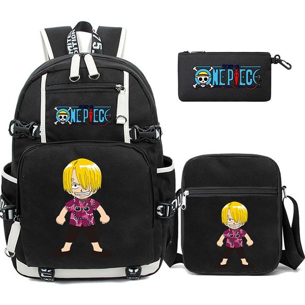 Mochila De Gran Capacidad De 3 Piezas De Anime One Piece Monkey D. Mochila Escolar Para Adolescentes De Luffy, Para NiñOs Y NiñAs, Para Volver A La Escuela-image