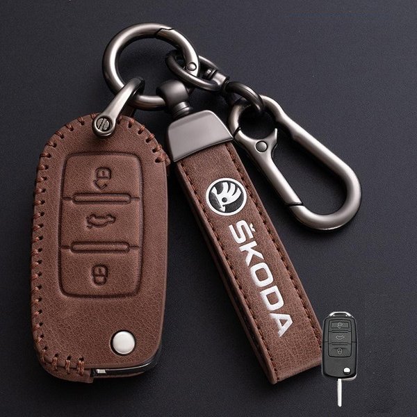 MBLH7 Pokrowiec Etui Uchwyt OsłOna Brelok Do KluczykóW Samochodowych Dla Skoda Octavia A5 A7 Fabia Superb Kodiaq Karoq Akcesoria Brelok Samochodowy-image