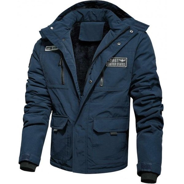 Chaqueta Acolchada Gruesa Y CáLida Con Forro Polar Para Hombre De Invierno, Chaqueta De AlgodóN Con Capucha Para Negocios Y Ocio Para Hombres De Mediana Edad Xxxxl Black-image
