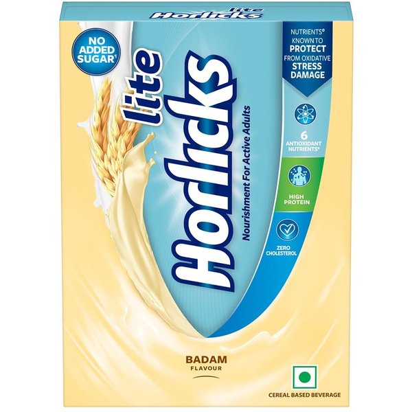 Horlicks Lite Sabor Almendra Bebida En Polvo Salud Y NutricióN Para Adultos 450 G Alto En ProteíNas Sin AzúCar AñAdido-image