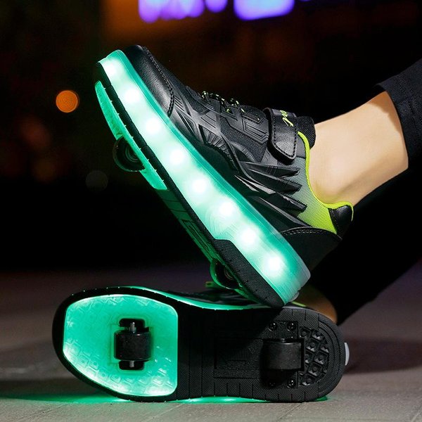 Buty Na KółKach UciekająCe Buty DziecięCe Rolki DwukołOwe ChłOpięCe Rolki DziewczęCe Buty Z KółKami LatająCe Buty 40-image