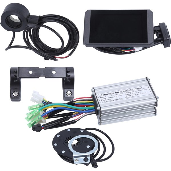 Zestaw Silnika Elektrycznego Bezszczotkowego 250W 36V 48V Z Kontrolerem 7A, Panelem WyśWietlacza KTLCD8H Oraz Manetką Gazu Z Czujnikiem Do Roweru Elektrycznego Black-image