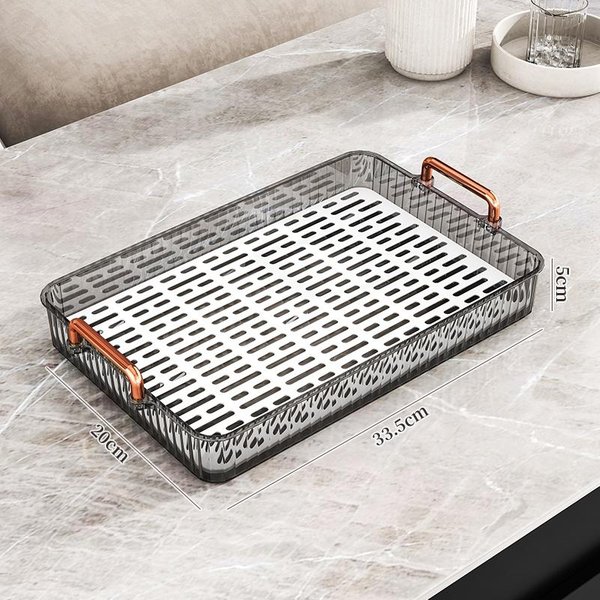 Hogar Y Cocina Estilo De Asa Bandeja De Té Restaurante Bandeja De Servicio PortáTil Para Mesa De Té Chaban PláSticos Bandeja Decorativa-image