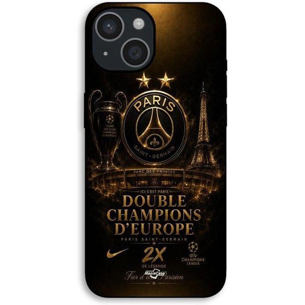 Etui Na Iphone 13 Mini PSG Liga MistrzóW 2 Gwiazdki Czarno-ZłOte Maniacase Czarny-image
