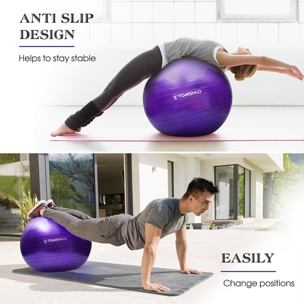 Pelota De Yoga AntiexplosióN Pelota De Equilibrio Fitness Con Bomba De Aire Para Pilates Yoga 45Cm/17.7In-image
