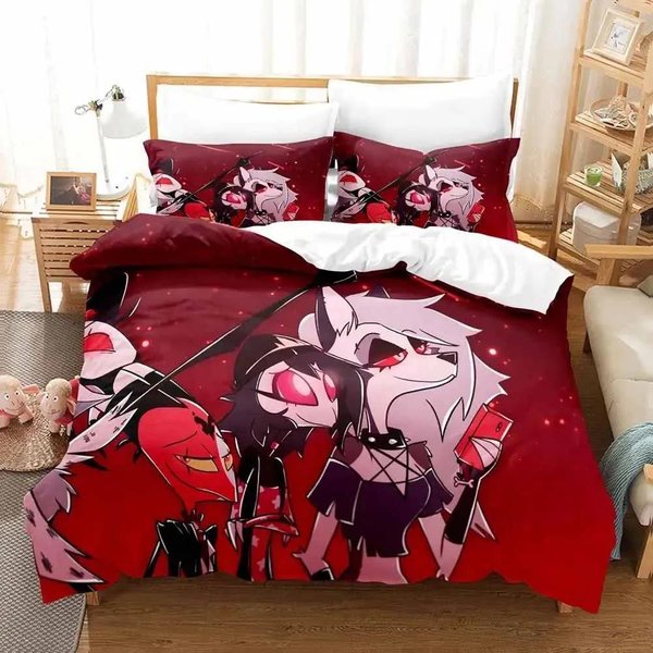 PośCiel Loona Boss Pojedyncza PodwóJna Queen King Rozmiar Poszewka Na KołDrę Poszewka Na Poduszkę Dla DorosłYch ChłOpcóW Anime Sypialnia Zestaw PośCieli EU Single(135X200Cm) Black-image