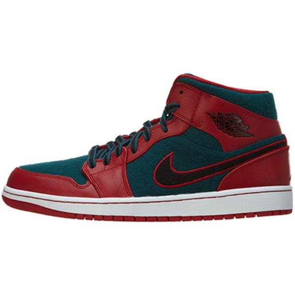 Jordan 1 Mid Gym Red Black Dark Sea 633206-608 44 Black-image
