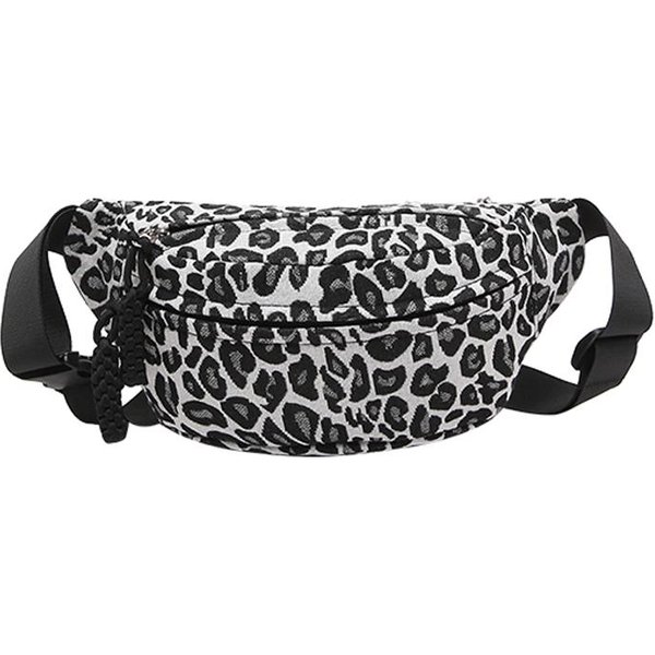 RiñOnera De Estampado De Leopardo Para Mujer RiñOnera De Lona Bolso De Pecho De Moda Bolsos Cruzados De Hombro De Moda Bolso De CinturóN Gray-image