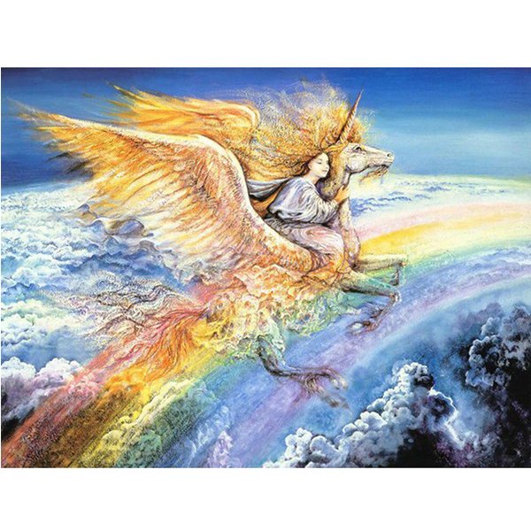 Pintura De Diamante 5D DIY Hada Pegaso , Bordado De Diamantes, Punto De Cruz, Pintura De Mosaico De Diamantes De ImitacióN 20X30CM-image