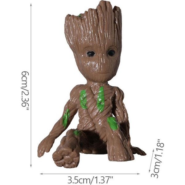 RęKodziełO Dekoracyjne Do Domu Model Miniaturowy Ekspozycja Na Biurko W Biurze KreskóWkowe Figurki Groot RęKodziełO Dekor Drzewo CzłOwiek Ornament 5CM-image