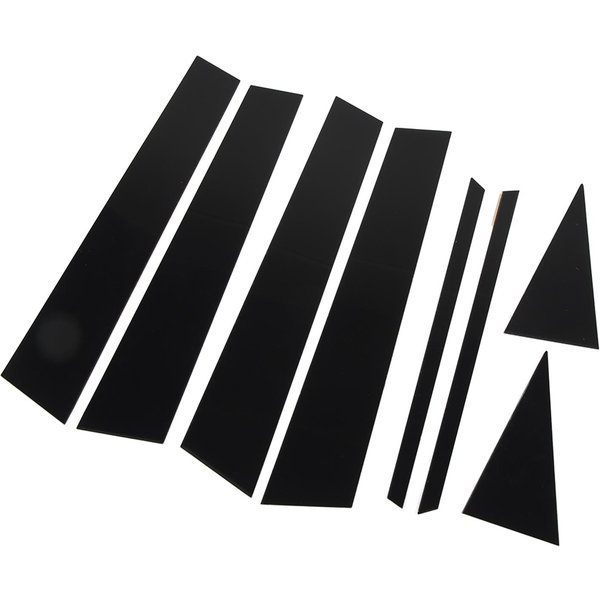 8PCS Cubierta Exterior De Pilar De Ventana Negro Brillante Adhesivo De Pilar B Moldura De Ventana Embellecedor De Puerta Para Coche-image