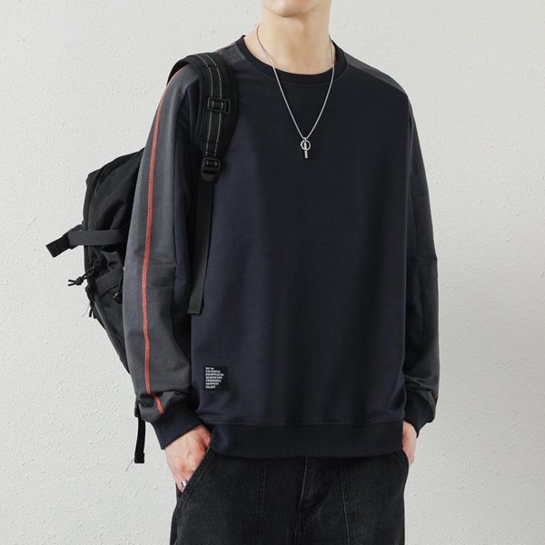 Sudadera VersáTil De Cuello Redondo Para Hombre Nueva Holgada Casual Prendas De Punto Para Hombre 4XL Black-image