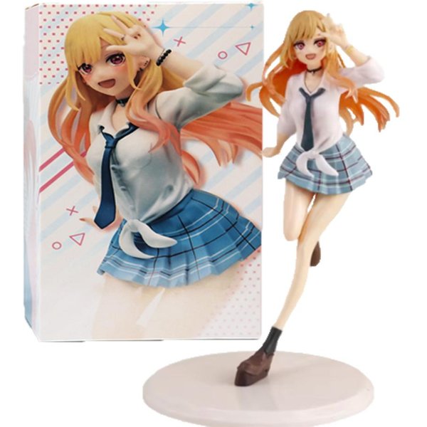 Prezent Nowe Anime My Dress-Up Darling Kitagawa Marin Liz Biurko Uroczy Model W Szkolnym Mundurku Figurka Akcji PVC Zabawka Kolekcjonerska-image