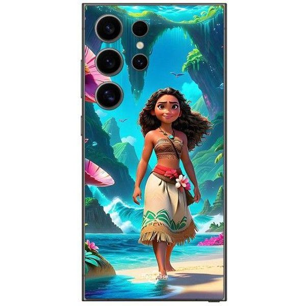 Coque De TéLéPhone - Maniacase - Samsung Galaxy S24 Ultra - Souple - Silicone - Vaiana ART Anime Negro-image