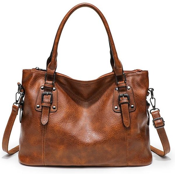 Bolsos De Moda Para Mujer Europea Y Americana, Bolsos Retro Y Sencillos De Un Solo Hombro, Bolsos De Mano De Alta Calidad, Elegantes Bolsos Bandolera MarróN-image