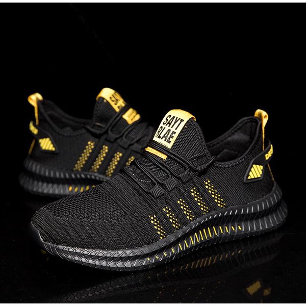 Zapatillas Deportivas Para Hombre Verano Malla Transpirable Zapatillas Para Correr Ligeras Antideslizantes Zapatillas De Tenis Deportivas Talla Grande Zapatos De Suela Blanda Para Hombre 39 Black-image