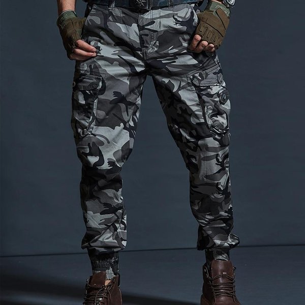 MęSkie Spodnie Cargo Casual MęSkie Spodnie Baggy Regularne BawełNiane Spodnie MęSkie Bojowe Wojskowe Spodnie Taktyczne Z Wieloma Kieszeniami 30 Black-image