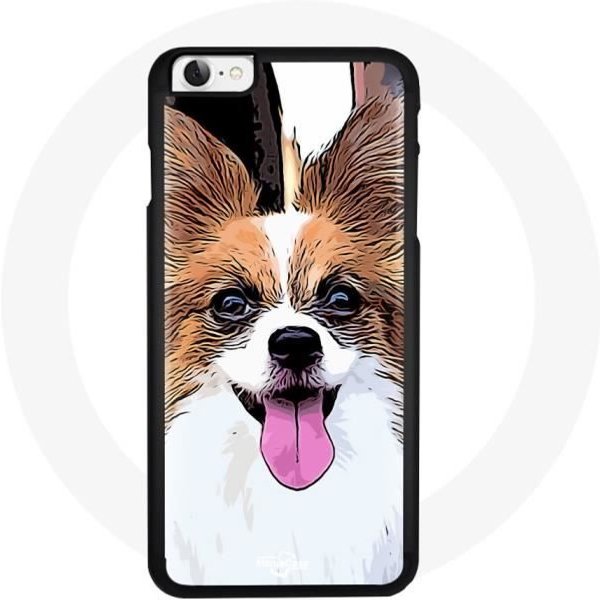 Funda Para Iphone 5/5S - SE - Spaniel Enano Continental - RíGida - Negra-image