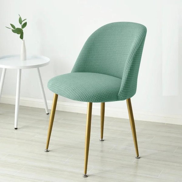 Funda Curva Para Silla De Polar Cubre Sillas De Comedor De Respaldo Corto Fundas EláSticas Para Sillas PequeñAs Funda EláStica Para Asiento Cocina Hotel 1Pc Gray-image