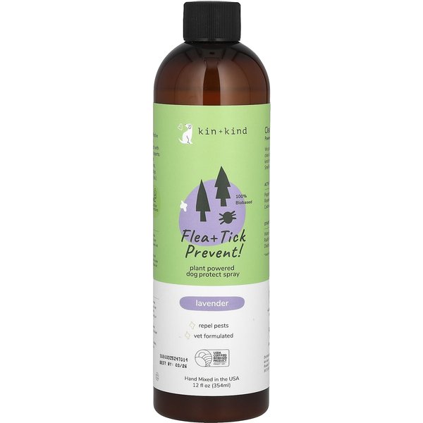 Kin+Kind, Repelente De Pulgas + Garrapatas, Spray Protector Para Perros, Lavanda, 12 Fl Oz (354 Ml) Beige-image