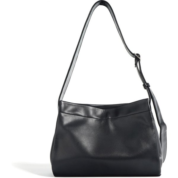 Bolso De Gran Capacidad Para Mujer Textura Casual Cuero Suave Bolso De Viaje Bolso De Hombro De Moda Bolso Tote Negro-image