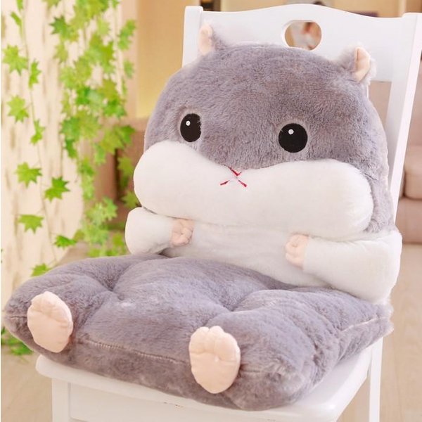 CojíN De Asiento De Felpa Con Forma De HáMster De 45X90Cm Relleno De AlgodóN PP Calentador De Manos CojíN Tatami Almohada DecoracióN Del Hogar CojíN Para Coche Oficina Sofá-image