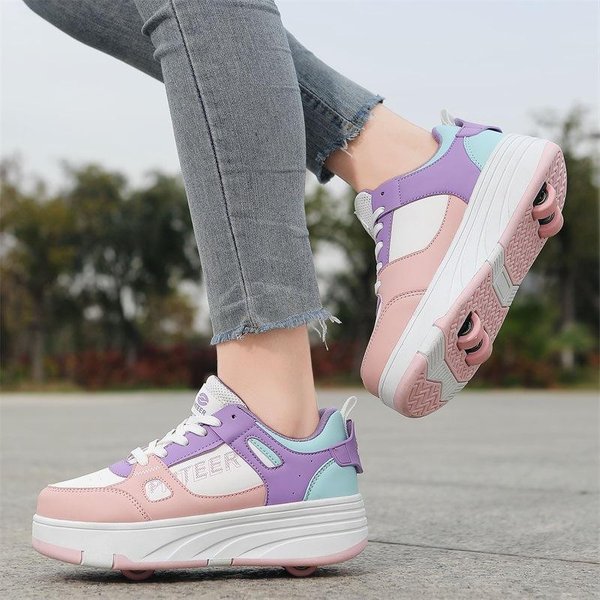 Zapatos De Carrera Para NiñOs, Patines Para NiñAs, Zapatos Con Cuatro Ruedas, Zapatos Con Poleas Para Estudiantes, Zapatos Voladores Para NiñOs 31-image