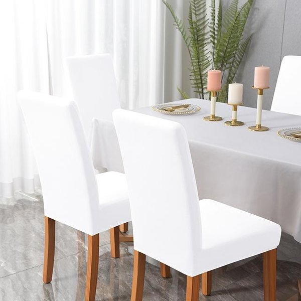 1 /2 /4 /6 Piezas Funda De Silla Color SóLido EláStica Spandex EláStica Fundas Para Silla Para Comedor Cocina Boda Banquete Hotel 4-Pcs-image